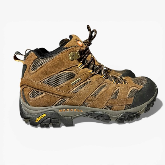 🌻New Merrell Men’s Moab 2 Mid WP Hiking Trail Vibram Boots Size 9.5 - Picture 3 of 10